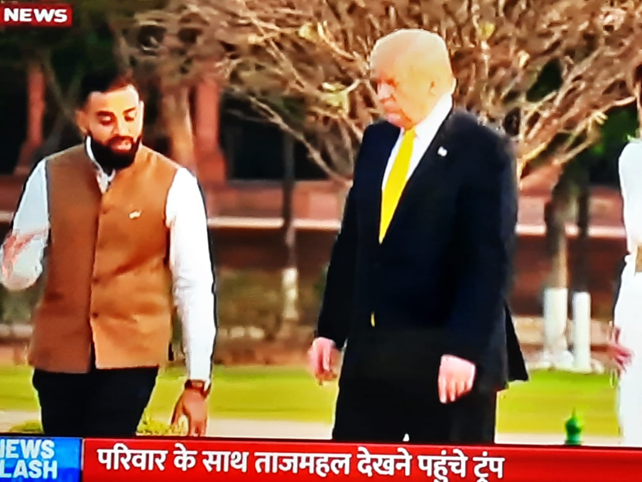 President of United States Donald Trump, with Mr. Nitin Singh, the founder of Taj Calling on a Taj Mahal day tour